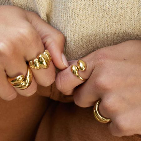 Bague acier homme & femme : bague en acier doré, noir, rose - bagues-acier - edora - 2