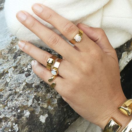 Bague acier homme & femme : bague en acier doré, noir, rose - bagues-acier - edora - 2