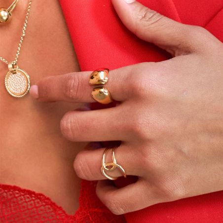 Bague acier homme & femme : bague en acier doré, noir, rose - bagues-acier - edora - 2