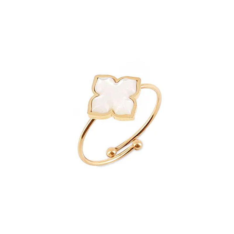 Bague femme zag racine acier doré srm25398-01sel - bagues-acier - edora