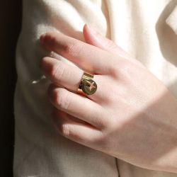 Bague femme zag solaria acier doré srl3474-01uni - bagues-acier - edora - 1