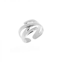 Bague femme zag zeste acier argenté srl23171-00uni - bagues-acier - edora - 0