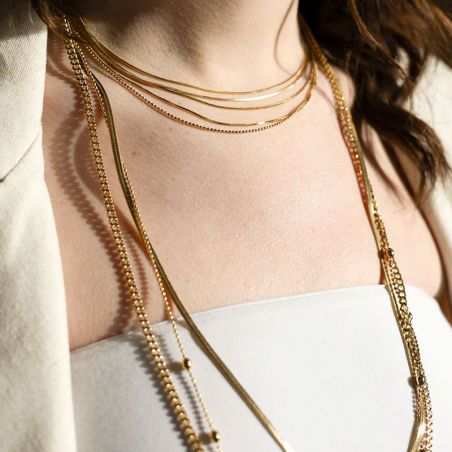 Collier homme & femme: chaine en or & argent, pendentif, sautoir - colliers-acier - edora - 2