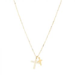 Collier femme zag quatro acier doré sns25812-01wht - colliers-acier - edora - 0