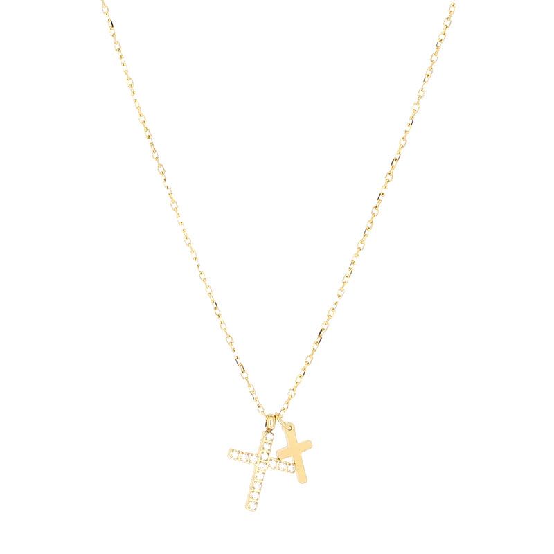 Collier femme zag quatro acier doré sns25812-01wht - colliers-acier - edora