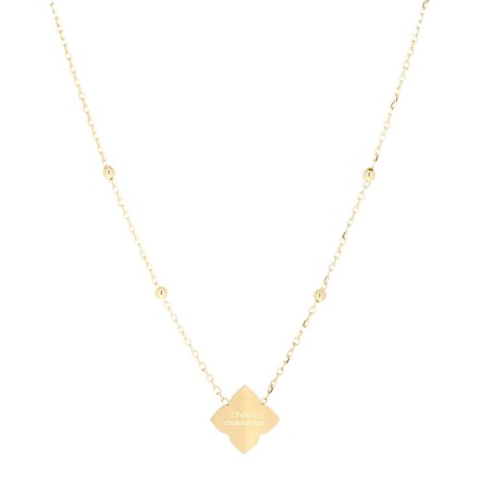 Collier femme zag racine acier doré sns25398-01sel – colliers acier