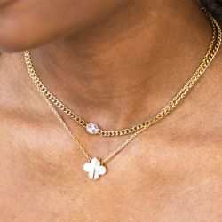 Collier femme zag azzo acier doré sns25248-01sel - colliers-acier - edora - 1