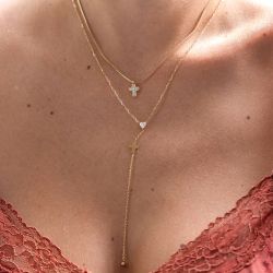 Collier femme zag olyde acier doré sns24282-01sel - colliers-acier - edora - 1