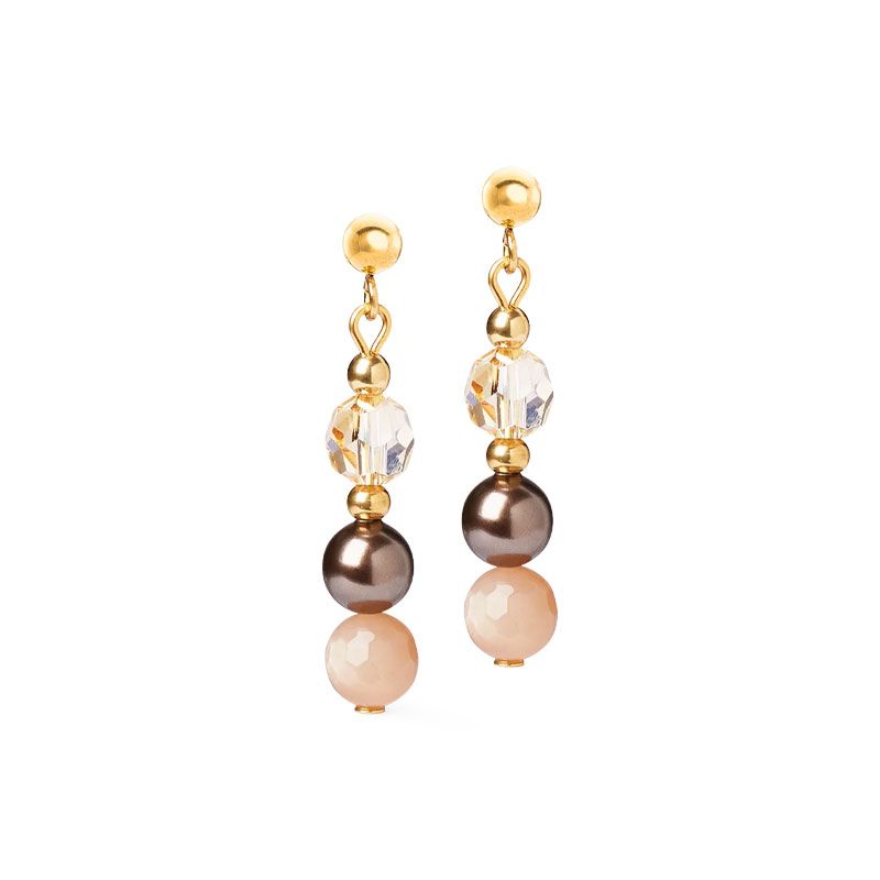 Boucles d'oreilles femme coeur de lion precious elysia or-marron 4244211100 - pendantes - edora
