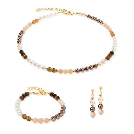 Boucles d’oreilles pendantes argent, or, perles & or blanc femme - pendantes - edora - 2