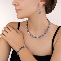 Bracelet femme coeur de lion geocube® sodalite et hématite bleu 4017300700 - bracelets-acier - edora - 1