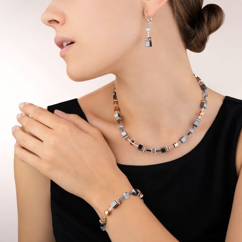 Collier femme Coeur de Lion GeoCUBE® bleu glacier 4015100730