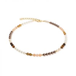 Collier femme coeur de lion precious elysia or-marron 4244101100 - colliers-acier - edora - 0