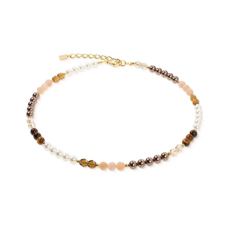 Collier femme coeur de lion precious elysia or-marron 4244101100 - colliers-acier - edora