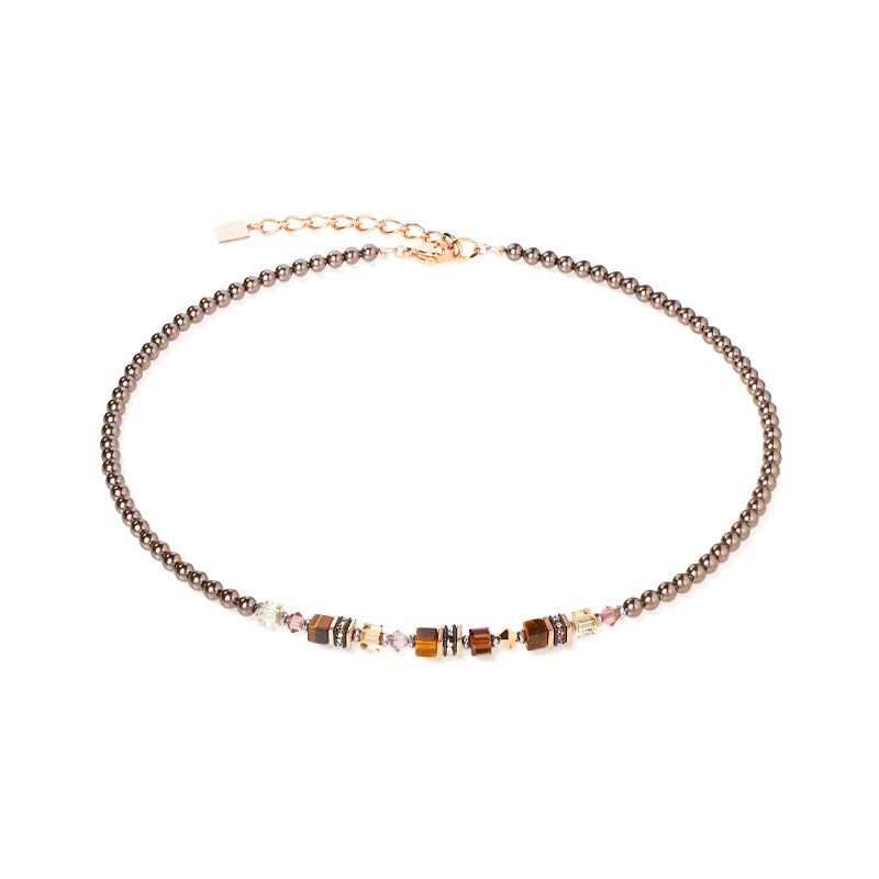 Collier femme coeur de lion princess earth glow or rose-marron 2103101100 - colliers-acier - edora