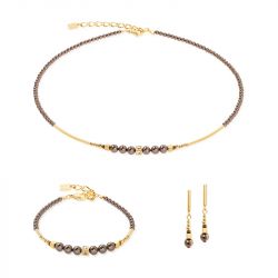 Bracelet femme coeur de lion shimmering princess pearls or-marron 4312301100 - bracelets-acier - edora - 1