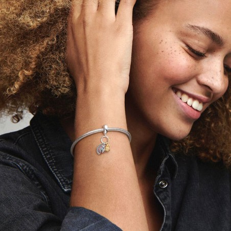 Charm femme pandora pendant flamenco espagnol guitare, chaussure &amp; éventail argent massif, métal doré à l'or 14 carats 760765c01 – charms