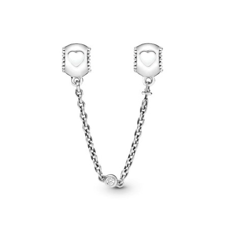 Charm femme pandora clip chaîne de confort cœurs en relief argent massif 796457cz-05 – clips