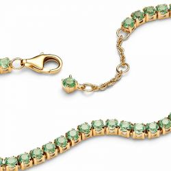 Bracelet femme pandora rivière vert scintillant métal doré à l'or 14 carats 561469c02-20 - bracelet-argent-femme - edora - 2