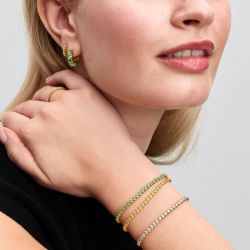 Bracelet femme pandora rivière vert scintillant métal doré à l'or 14 carats 561469c02-20 - bracelet-argent-femme - edora - 3