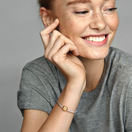 Bracelet femme pandora maille serpent fermoir cœur argent massif, métal doré à l'or 14 carats 568707c00 – bracelet argent femme