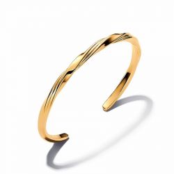 Bracelet femme jonc pandora torsadé métal doré à l'or 14 carats 563869c00-1 - bracelet-argent-femme - edora - 0