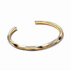 Bracelet femme jonc pandora torsadé métal doré à l'or 14 carats 563869c00-1 - bracelet-argent-femme - edora - 2