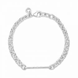 Bracelet femme gourmette pandora à maillons barre gravable argent massif 599523c00 - bracelet-argent-femme - edora - 4