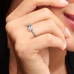 Bague femme pandora disney stitch et pierre argent massif 193740c01 - bague-argent-femme - edora - 1