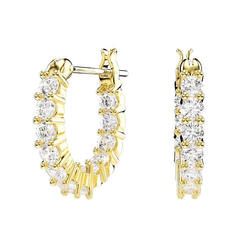Boucles d'oreilles femme créoles swarovski matrix métal doré 5733398 - creoles - edora