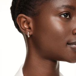 Boucles d'oreilles femme créoles swarovski matrix métal doré 5733398 - creoles - edora - 1