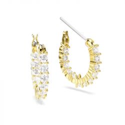Boucles d'oreilles femme créoles swarovski matrix métal doré 5733398 - creoles - edora - 2