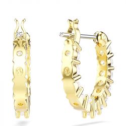 Boucles d'oreilles femme créoles swarovski matrix métal doré 5733398 - creoles - edora - 3