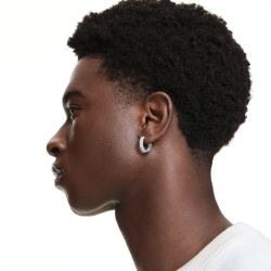 Boucles d'oreilles femme créoles swarovski matrix métal rhodié 5733397 - creoles - edora - 1