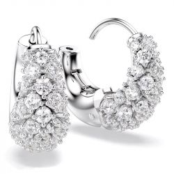 Boucles d'oreilles femme créoles swarovski métal rhodié et cristaux 5732282 - creoles - edora - 2