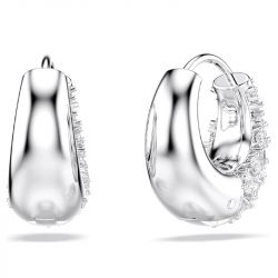 Boucles d'oreilles femme créoles swarovski métal rhodié et cristaux 5732282 - creoles - edora - 3