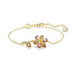 Bracelet femme swarovski idyllia métal doré et cristaux - bracelets-fantaisie - edora - 0