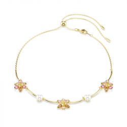 Collier femme swarovski idyllia métal doré et cristaux 5732388 - colliers-fantaisie - edora - 0