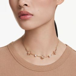Collier femme swarovski idyllia métal doré et cristaux 5732388 - colliers-fantaisie - edora - 1