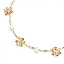 Collier femme swarovski idyllia métal doré et cristaux 5732388 - colliers-fantaisie - edora - 2