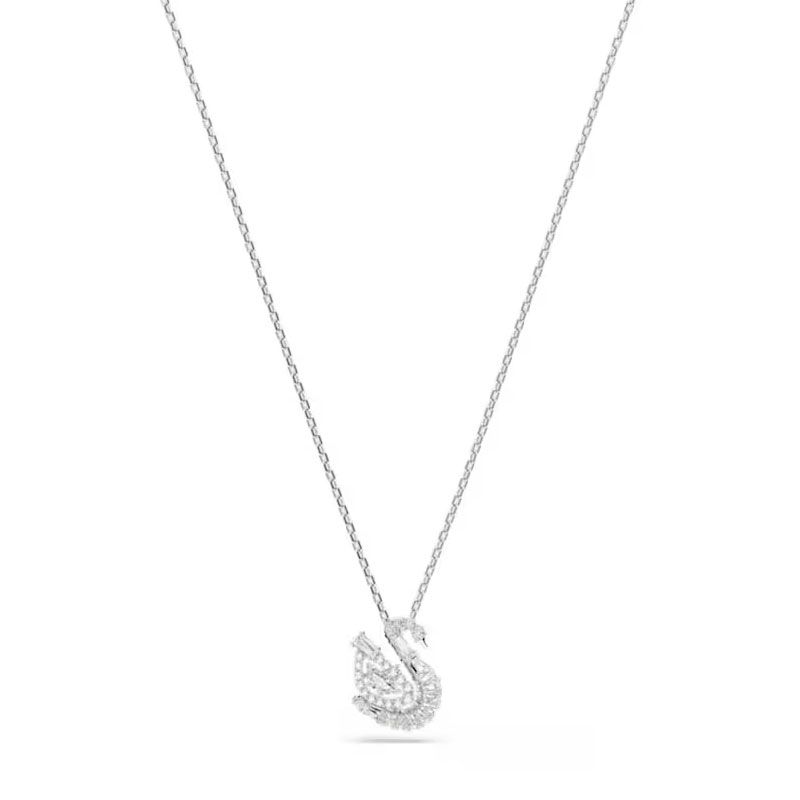 Collier femme swarovski swan métal rhodié et cristaux 5732412 - colliers-fantaisie - edora