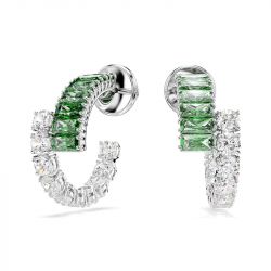 Boucles d'oreilles femme créoles swarovski métal rhodié et cristaux 5732264 - creoles - edora - 0