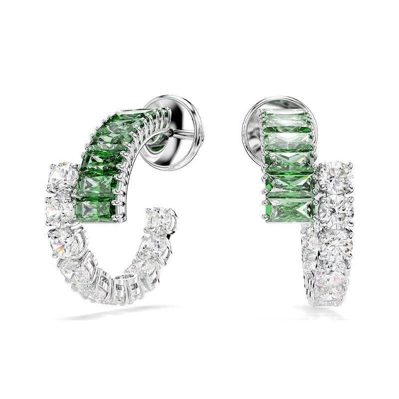 Boucles d'oreilles femme créoles swarovski métal rhodié et cristaux 5732264 - creoles - edora