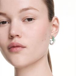 Boucles d'oreilles femme créoles swarovski métal rhodié et cristaux 5732264 - creoles - edora - 1