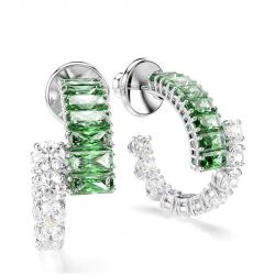 Boucles d'oreilles femme créoles swarovski métal rhodié et cristaux 5732264 - creoles - edora - 2