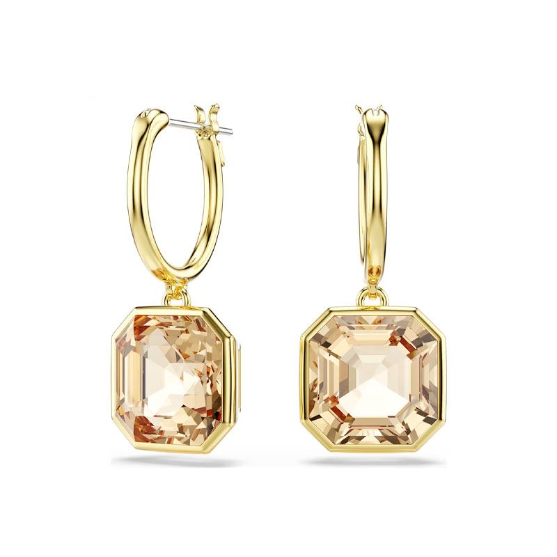 Boucles d'oreilles femme pendantes swarovski millenia métal doré et cristaux 5731148 - pendantes - edora