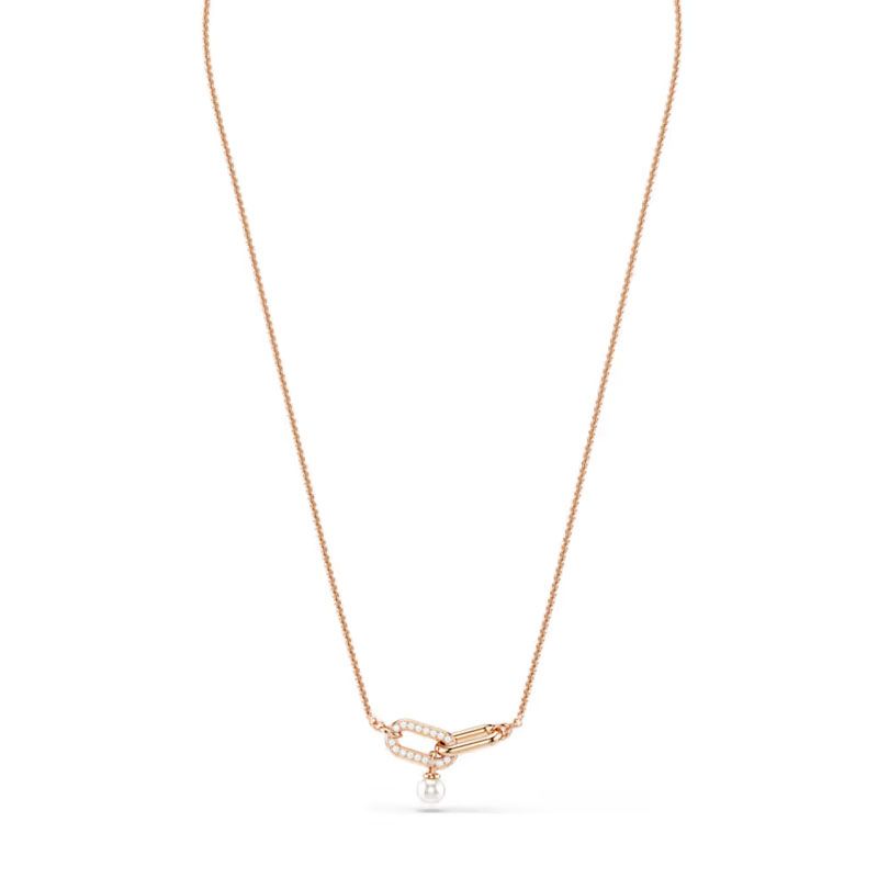 Collier femme swarovski constella métal doré rose et cristaux 5728589 - colliers-fantaisie - edora