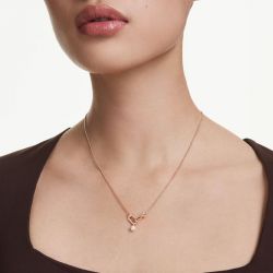 Collier femme swarovski constella métal doré rose et cristaux 5728589 - colliers-fantaisie - edora - 1