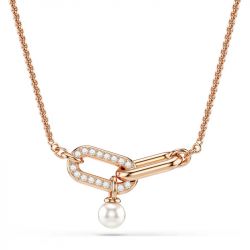Collier femme swarovski constella métal doré rose et cristaux 5728589 - colliers-fantaisie - edora - 2