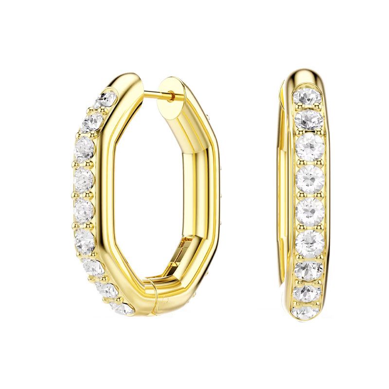 Boucles d'oreilles femme créoles swarovski métal doré et cristaux 5724584 - creoles - edora